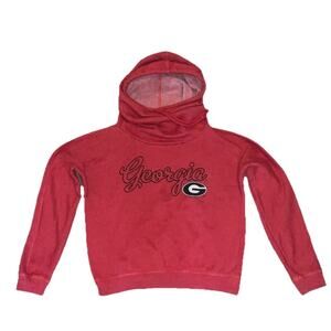 Georgia Bulldogs College Red Cropped Hoodie Sweatshirt Colosseum Athletic Size M